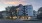 Liberty Duet Apartments, Salt Lake City, Utah, exterior of building at sunset, five-story building